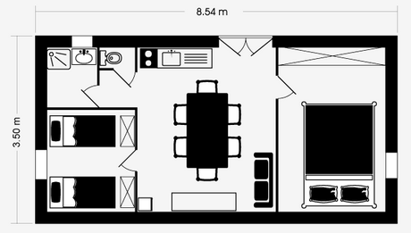Ver el mapa Chalet Confort de 26 m² (2 habitaciones - 4/5 personas)